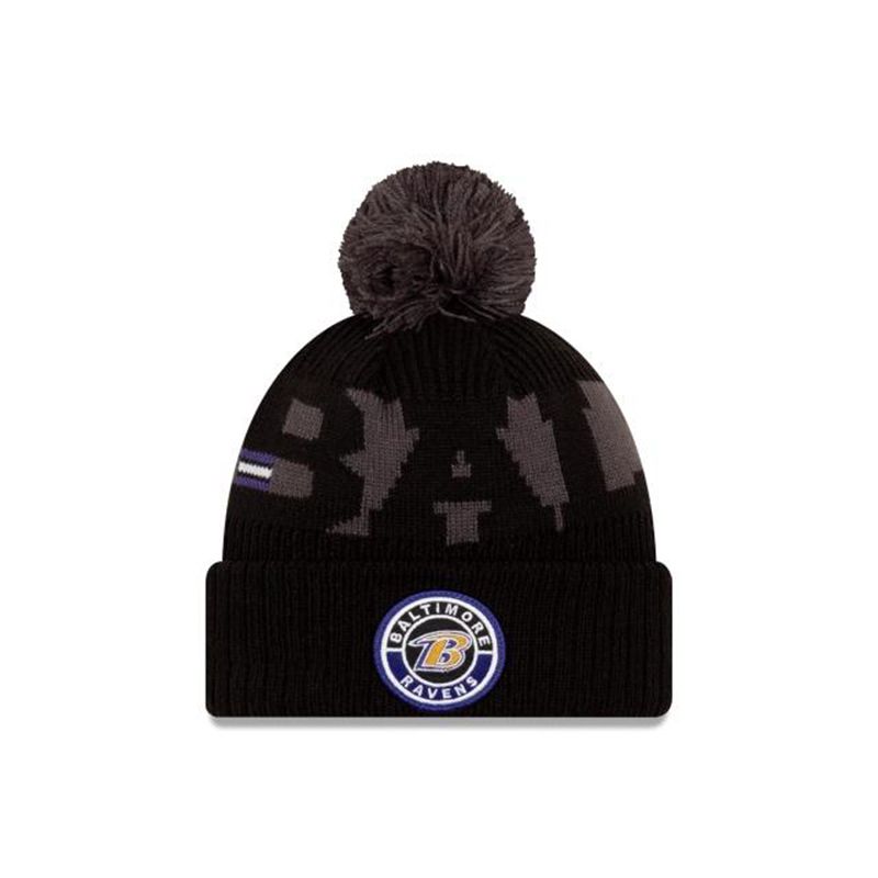 NFL Baltimore Ravens Cold Weather Sport Knit (GPB8080) - Black New Era Beanies